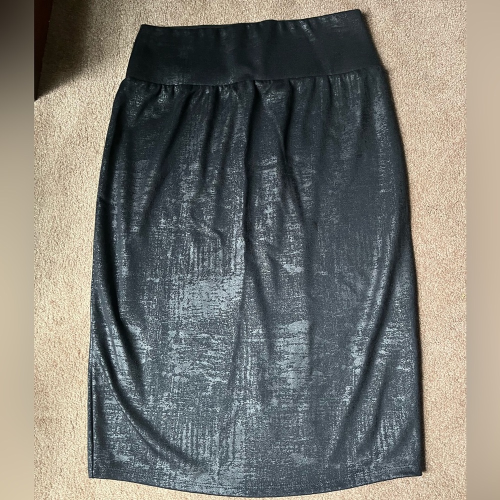 Apt. 9 Metallic Black Pencil stretchy Skirt Sz S